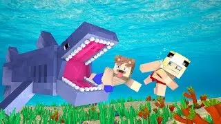 WIR WERDEN VON EINEM RIESIGEN HAI GEFRESSEN IN MINECRAFT!