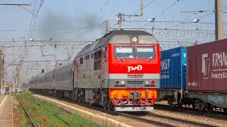 Приветливый!!! Тепловоз ТЭП70БС-068 с поездом №148Е Нижневартовск-Астрахань следует по ст.Анисовка