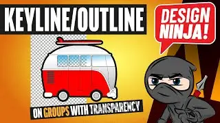 How to Add a Keyline/Outline to Illustrator Graphics with Transparency