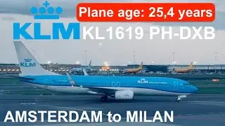 KLM 1619 KLM  PH-BXB Boeing 737-8K2  from Amsterdam Schiphol to Milan Linate.#klm #airlinereview