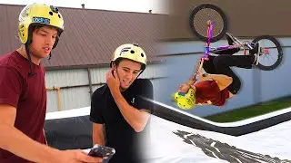 WORLDS FIRST Mega Ramp Tricks with RYAN WILLIAMS! (BMX & SCOOTER)