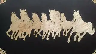 Seven running horses  ( wheat straw art 2024)