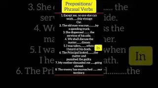 Prepositions and phrasal verbs | ICSE | English Grammar| Native speaker prepositions