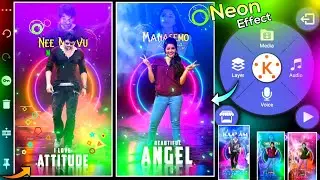 new different🔥neon effect style trending lyrical status editing  kinemaster 2021 lyrics editing 2020