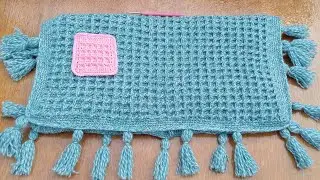 🧶Couverture Bébé au Crochet/ Point Gaufre / Bordure Couverture/Débutant Rapide & Facile