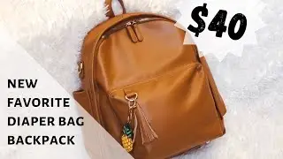 New Favorite Diaper Bag Backpack for $40 - Simple Goods Vegan Leather from Amazon