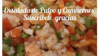 como hacer ensalada de pulpo con Camarones 😋