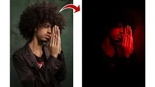 How to Make BLACK and RED GRADIENT Effect on Photo in Photoshop