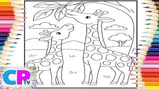 Giraffes Eat leaves/Wild Animals/Drawing of Giraffes/Creative Ideas/Coloring is my Hobby/Relaxing