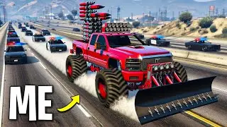 Running from Cops with 50 Ramp Cars on GTA 5 RP