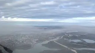Заход на посадку. Аэропорт  Нарьян-Мар, ВПП06, октябрь 2022