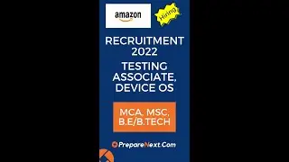 Amazon Recruitment 2022 | Testing Associate, Device OS | IT Job | Engineering Job  | Chennai