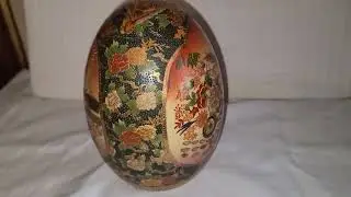 Vintage Satsuma 9in Chinese Egg