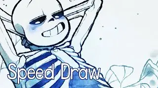 【Undertale】Mermaid Sans - Speed Draw【SAI + PS】