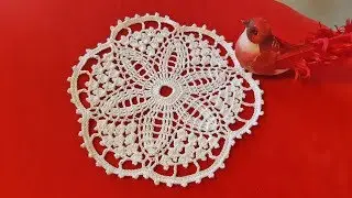Салфетка крючком с ажурным узором
