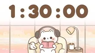 90 Minute Timer 🐱 1 hour 30 minute Study Timer for Classroom Focus