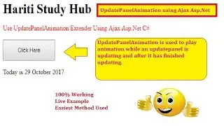 UpdatePanelAnimation Extender Control in Ajax Toolkit Using Asp.Net C# | Hindi | Web Application