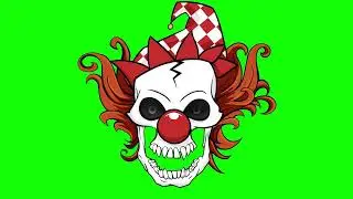 Clown face green screen animation GIF