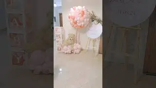#babygirl #babyshower #party #bear #flower #balloon #Decoration