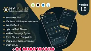 HYIPLab Cross Platform Mobile Application | full Source Code| No need Purchase code