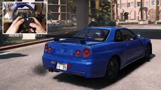 Nissan Skyline GT-R34 (BNR34) 2002 - GTA V | Logitech G29 🔥 When GTA VI ? Who waiting? REVIEW