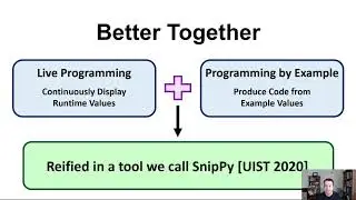 GPCE Keynote - Live Programming and Programming by Example: Better Together
