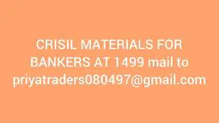 CRISIL MANDATORY EXAM MATERIALS FOR BANKERS