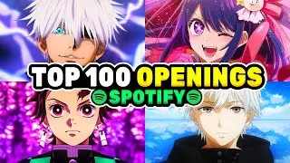 The 100 Most Popular ANIME OPENINGS on Spotify 🌍 Global Chart 2025