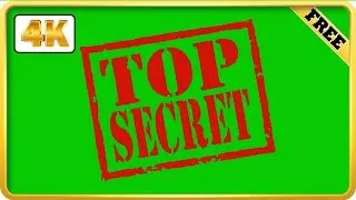 Top secret stamp on green screen effect