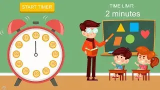 120 Second Timer with Animated Alarm Clock and Child Friendly Graphics