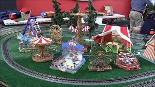 Christmas model train display in Santa Cruz