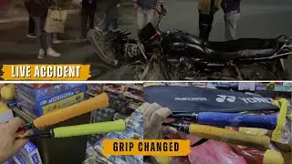 LIVE ACCIDENT HUA JATE TIME, BADMINTON RACKET GRIP CHANGE KARWAYI | YONEX | BADMINTON