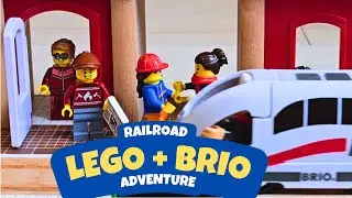 LEGO Mini-Figures Arrive by LEGO Tram for a BRIO Railroad Adventure!