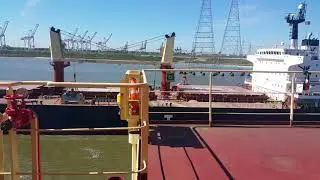 Ship passing through Houston channel