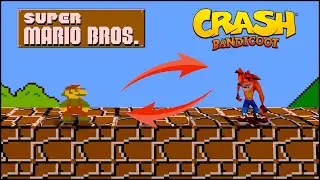 Crash Bandicoot in Super Mario Bros Makes The Game Very Easy 😧👌