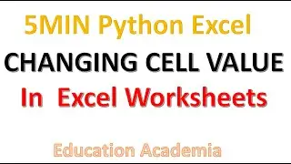 5Min Python Excel - Changing the Cell Value in Excel Sheet