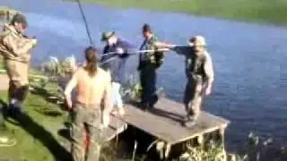 Победный карп, вываживание.