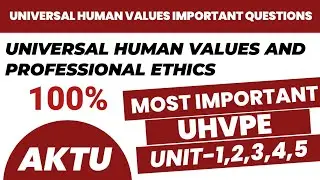 Universal Human values and professional ethics important questions aktu 2024 | UHV IMPORTANT