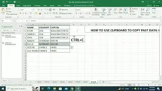 HOW TO USE CLIPBOARD TO COPY PASTE DATA IN EXCEL 