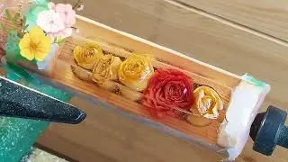 Dried Flowers in a glass - woodturning.