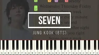 정국 (Jung Kook) 'Seven (feat. Latto) - Piano