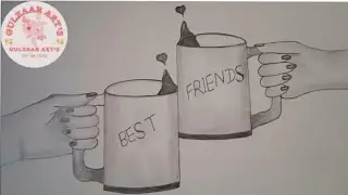 Friendship Drawing | Friendship Day Drawings Easy #best_friends_drawing