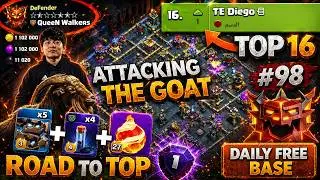 ATTACKING the BEST PLAYER in the WORLD (TOP 16) | FREE TH18 BASE LINK | Daily Ranked Attacks #98