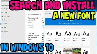 HOW TO SEARCH AND INSTALL NEW FONTS IN WINDOWS 10