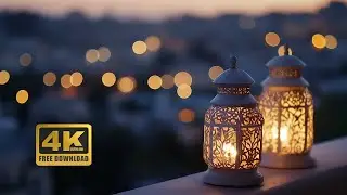 Golden Serenity: White & Gold Lanterns Swaying in Cinematic 4K Bliss