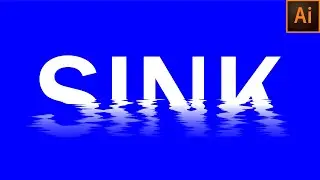 Submerged text | Sink text | Reflect font | Water reflection text | Typography design | Illustrator