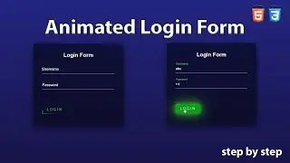 Animated login form using HTML & CSS | How to Create Animated Login Form in HTML & CSS | 