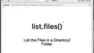 R and RStudio Tutorial  | RStudio Features, Tips and Tricks | list.files(), file.edit() functions