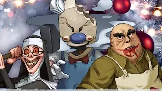 EVIL NUN vs Mr  Meat vs ICE SCREAM EPISODE 2 Keplerians Team Horror Game Новогодние версии