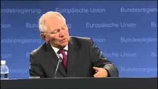 Treffen von EU-Finanzministern in Brüssel - Pressekonferenz Bundesfinanzminister Wolfgang Schäuble 3